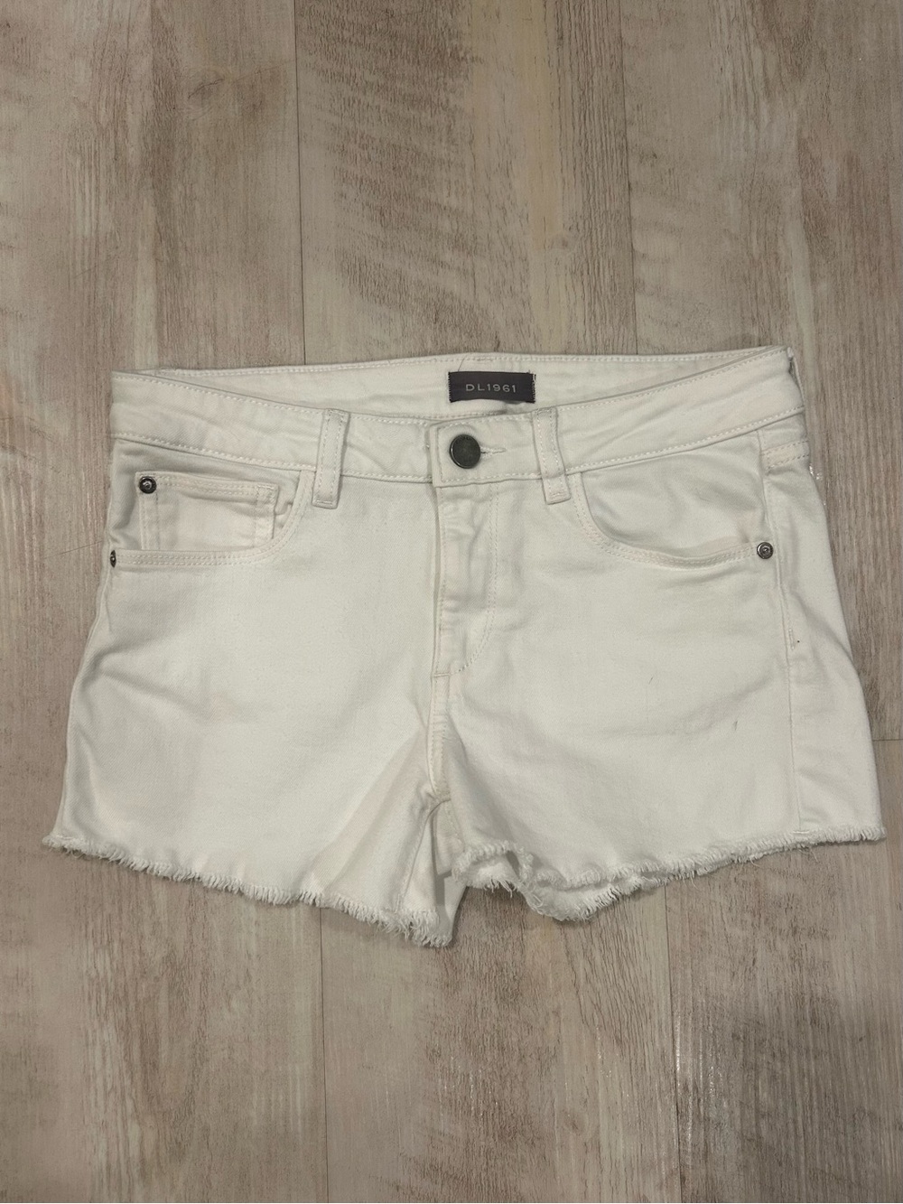 DL1961 White Denim Cutoff Shorts